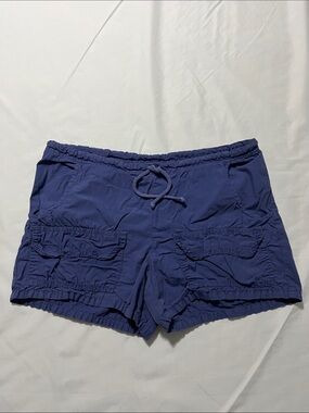 XCVI Purple-Blue Drawstring Cargo Shorts